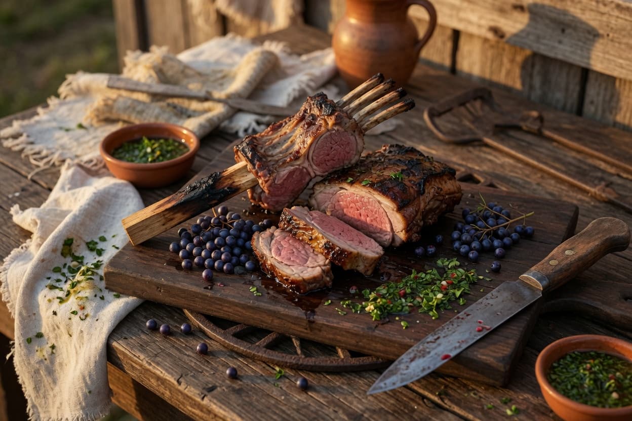 Asado patagónico al palo
