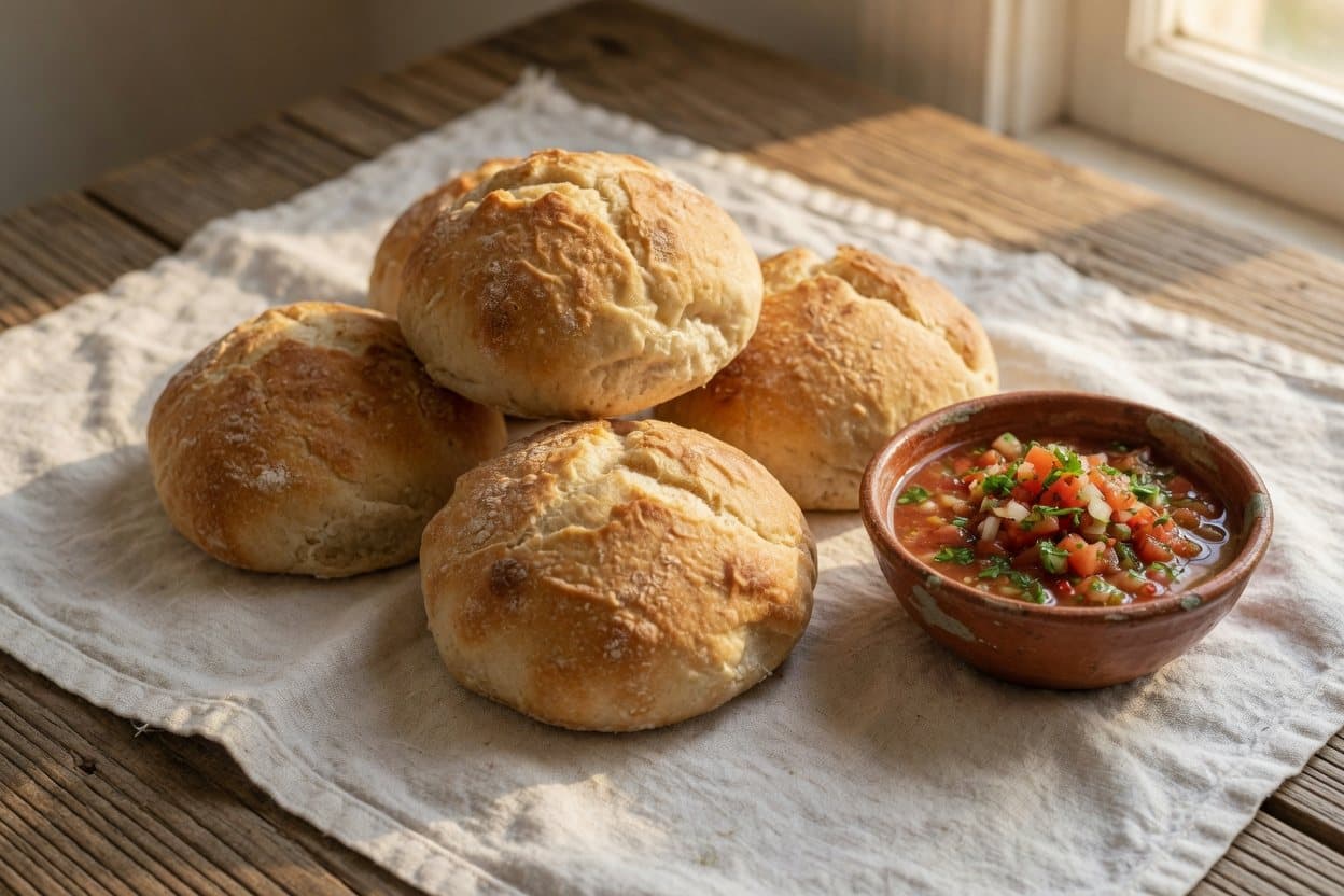 Pan amasado con pebre